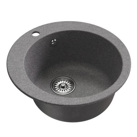Мойкa MIXLINE ML-GM13 круглая  графит (342) 495мм (глуб. чаши 200) NEW (551896)