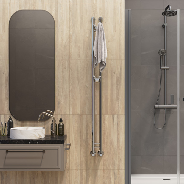 Полотенцесушитель MIXLINE водяной STAR 1 150/7,5 (1/2" ВР,вентиль угловой 3/4"х1/2" вн-нар) (556254)