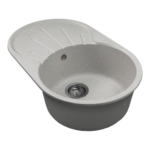 Мойка MIXLINE МЛ-ГМС105 (ML-GMS105) СТАНДАРТ овальная с крылом, серый (310), 740*460*190мм (558126)
