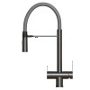 Смеситель для кухни 35k MIXLINE МЛНС-0401Г(MLSS-0401BL)сер.гиб.изл магнит,под.кфильтру,ЧЕРНЫЙ ГРАФИТ (556011)
