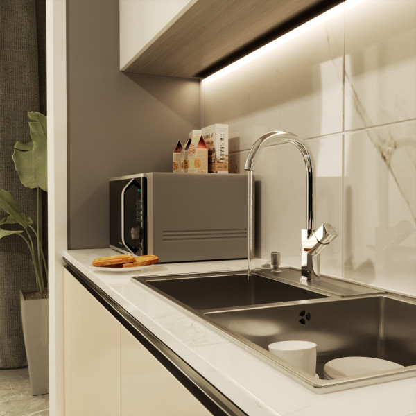 Смеситель для кухни 25k MIXLINE ML27-032 "Primo" высокий излив боковая ручка (550766)