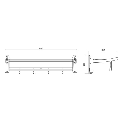 Полка для полотенец откидная 60 см Savol S-005099Q