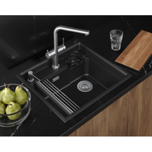 Кухонная мойка GRANULA KITCHEN SPACE RINZER кварц (5807R, ШВАРЦ)
