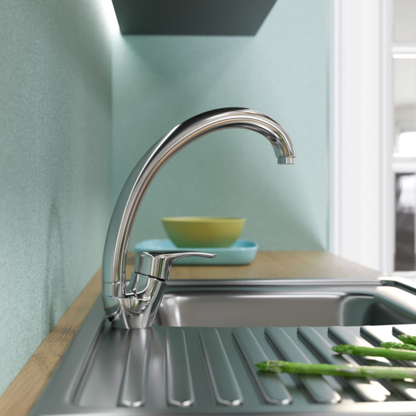 Смеситель для кухни MIXLINE ML03-032 высокий излив боковая ручка (522125)