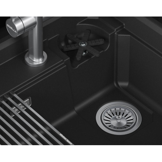 Кухонная мойка GRANULA KITCHEN SPACE RINZER кварц (7308R, ЧЁРНЫЙ)