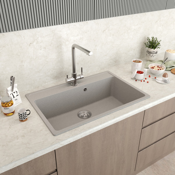 Мойка MIXLINE МЛ-ГМ33 (ML-GM33) КОМФОРТ серая (310), 760*510*200мм (558737)