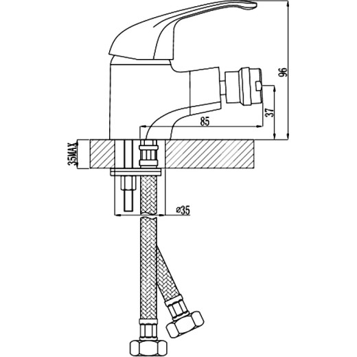 Смеситель для биде Rossinka A (A35-51)