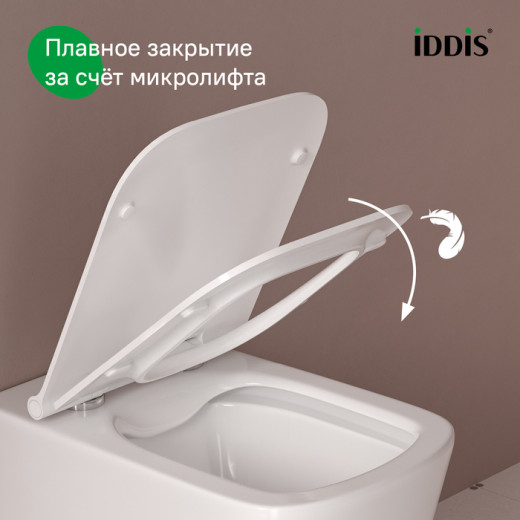 Универсальное сиденье для унитаза, 005, дюропласт, Soft Close, Easy Fix, IDDIS, 005DPSEi31