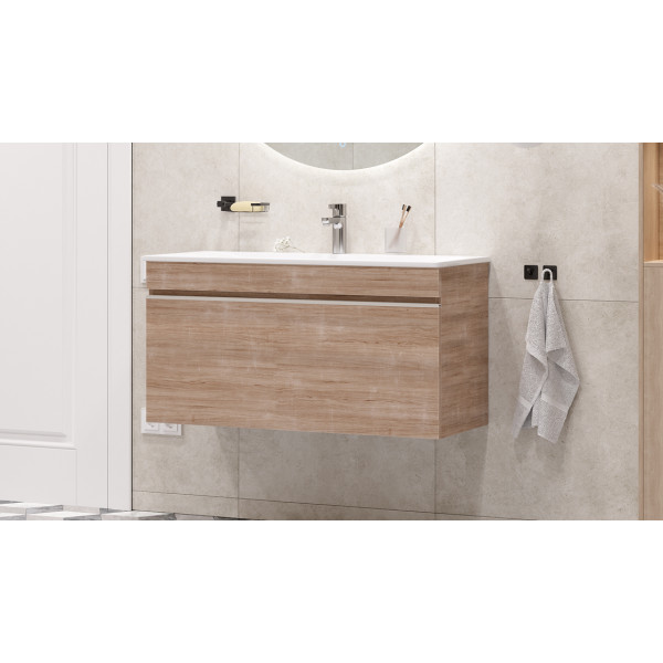 Тумба подвесная Velvex Pulsus 100 дуб сонома под раковину rkPUL.100-81 (Pulsus) (tp.PUL.PUL.100.1Y дуб сонома)