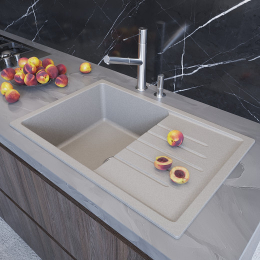 Мойка MIXLINE ML-GM19 с крылом, серая (310), 750*500*200мм (551984)