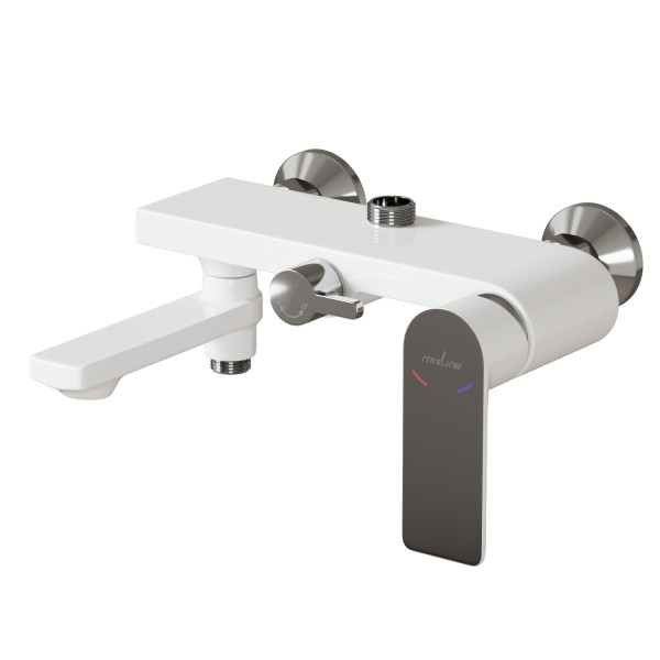 Душевая система MIXLINE ML33-06 "City White" (смеситель 35К с изл+лейка 3поз.+душ.шланг+тропич.душ.) (553216)