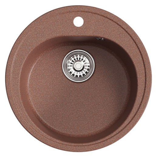 Мойкa MIXLINE ML-GM11 круглая  терракотовая (307) 500мм (глуб. чаши 180) NEW (551820)