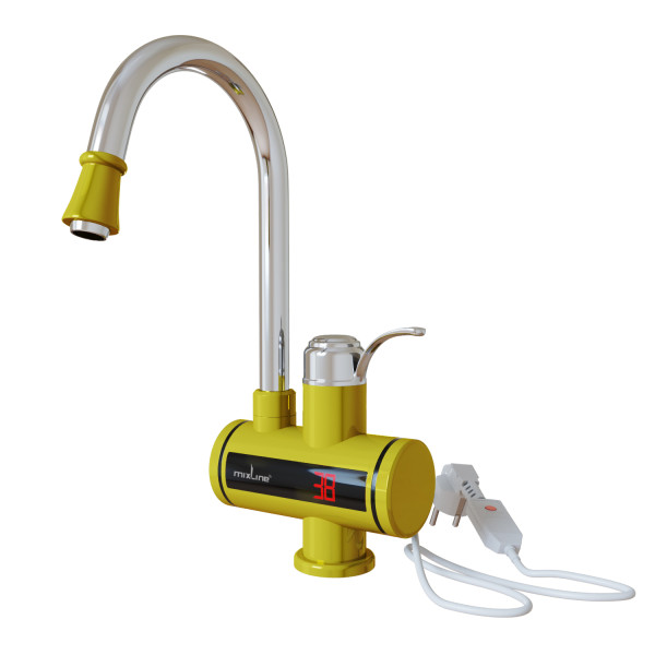 Проточный водонагреватель MIXLINE WH-003 ЗОЛОТОЙ (3,3 кВт, УЗО, кухня, индикатор темп) (551719)