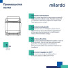 Полка двухъярусная прямая Milardo Grid проволока стальная, чёрный матовый (GRICS2BM44)