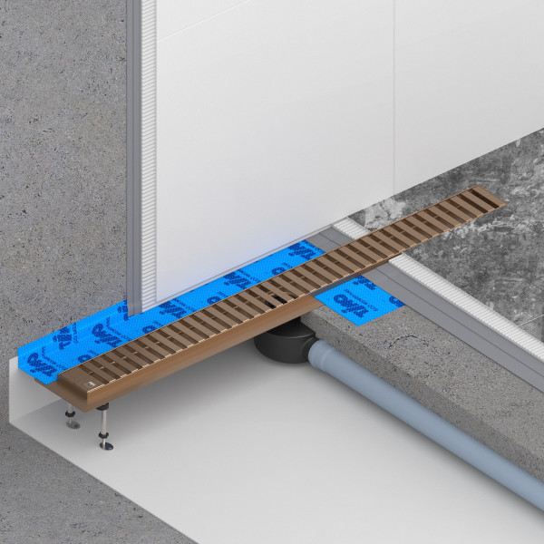 Душевой лоток TIMO Drain System 800 с вставкой "lines", розовое золото (DS230108/19)