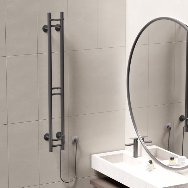 Полотенцесушитель MIXLINE MOON GRAPHITE 120/10 (таймер,103 Вт) электрический ГРАФИТ (556252)