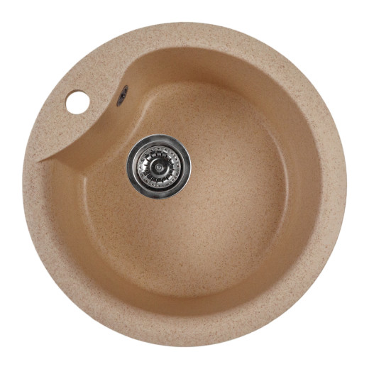 Мойкa MIXLINE МЛ-ГМС101 (ML-GMS101) СТАНДАРТ круглая, песочный (302), 480 мм (глуб. чаши 190) (558081)