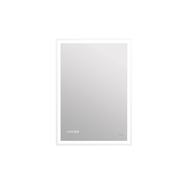 Зеркало Cersanit LED 080 design pro 60x85 с подсветкой часы с антизапотеванием прямоугольное (KN-LU
