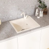 Мойкa MIXLINE МЛ-ГМУ05 (ML-GMU05) УЛЬТРА с крылом, белый камень, 575*495 мм (глуб. чаши 190) (556725)