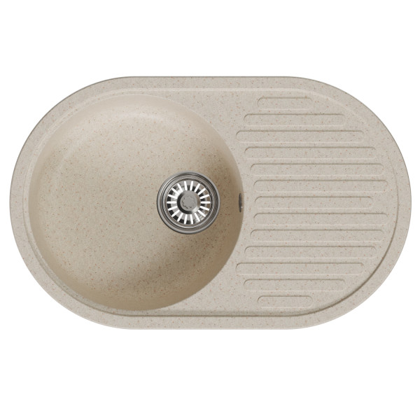 Мойка MIXLINE ML-GM16 овальная с крылом бежевая (328) 730*460*180мм NEW (551929)