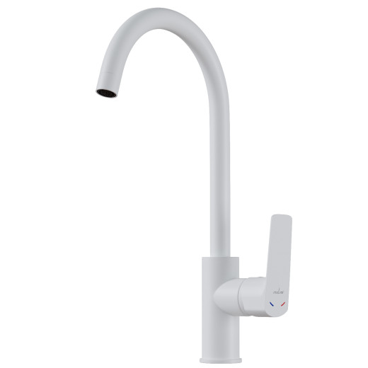 Смеситель для кухни 35k MIXLINE МЛ15-031(ML15-031W) выс.излив б/отв бок п/гайку (без подводки)БЕЛЫЙ (556664)