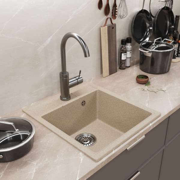 Мойка MIXLINE ML-GM28 бежевая (328) 450*500*190мм NEW (552180)