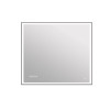 Зеркало Cersanit LED 011 design 100x80 с подсветкой часы металл. рамка прямоугольное (KN-LU-LED011*