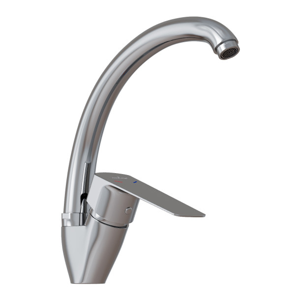 Смеситель для кухни 35k MIXLINE МЛ15-032(ML15-032)высокий излив б/отв боковая п/гайку (без подводки) (556658)