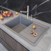 Мойка MIXLINE ML-GM19 с крылом темно-серая (309) 750*500*200мм NEW (551983)
