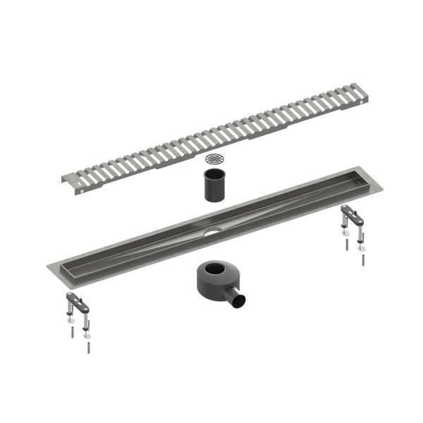 Душевой лоток TIMO Drain System 800 с вставкой "lines", черное золото (DS230108/18)
