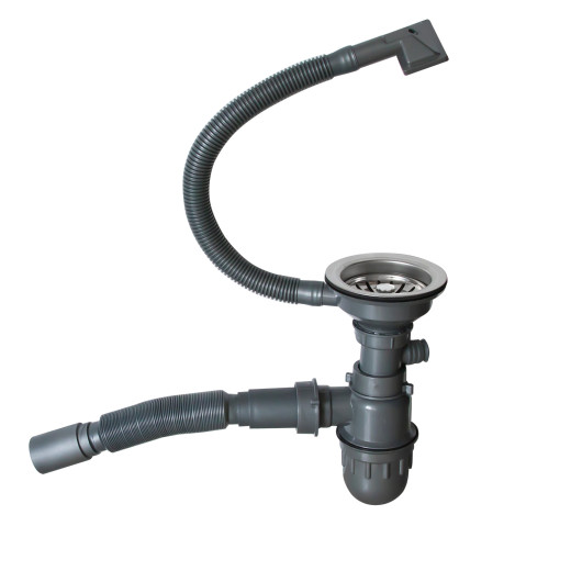 Сифон MIXLINE 3 1/2*40  с прямоуг. переливом, с гофрой 40*40  PRO САТИН (551689)