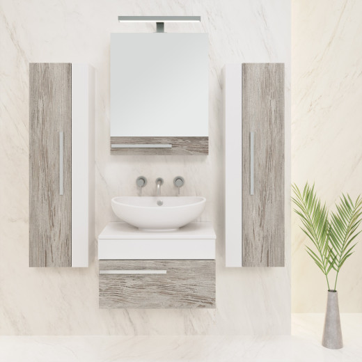 Тумба Runo Вудлайн 65 подвесная под накладной умывальник Moduo Square 50/Moduo Leaf 55 (00-00001009)