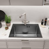 Кухонная мойка 53х43 вып 3 1/2 MIXLINE PRO 22см с сифоном черный графит НАНО (552935)