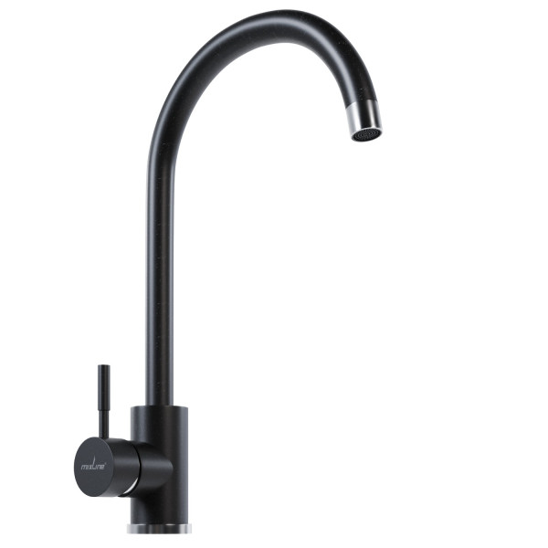 Смеситель для кухни MIXLINE ML-GS15 35к (343) антрацит высок. излив (550696)