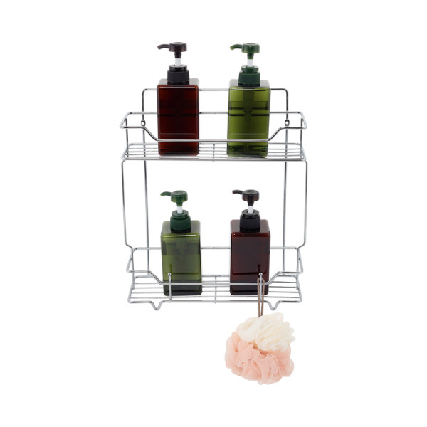 Полка двухъярусная прямая Milardo Grid проволока стальная, хром (GRICS2CM44)