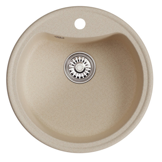 Мойкa MIXLINE ML-GM09 круглая, бежевая  510 мм глуб. чаши 190 (551800)