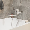 Смеситель для ванны и раковины MIXLINE ML41-02 "Swan White" 35k белый/хром (553910)