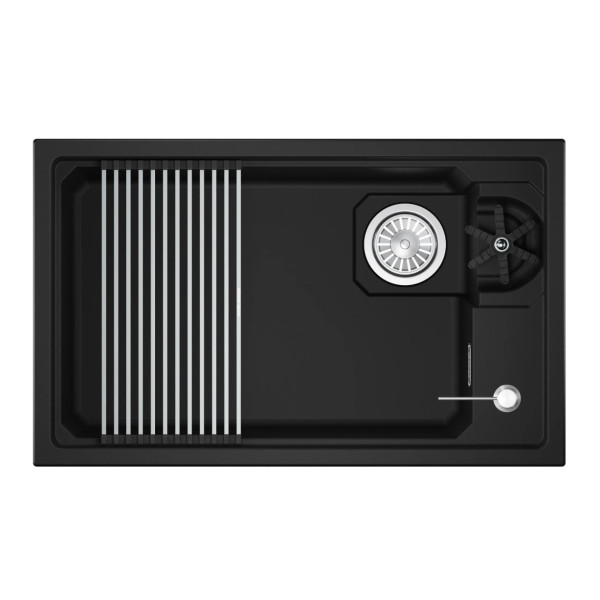 Кухонная мойка GRANULA KITCHEN SPACE RINZER кварц (7309RU, ЧЕРНЫЙ)