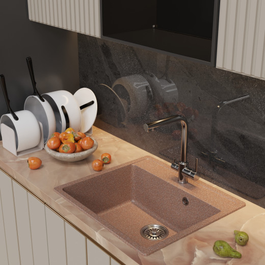 Мойка MIXLINE ML-GM15 терракотовая (307)  560*500*180мм NEW (551913)