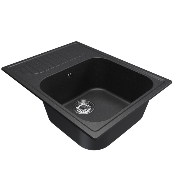 Мойка MIXLINE ML-GM18 с крылом ультра-черная (344) 640*490*190мм NEW (551978)