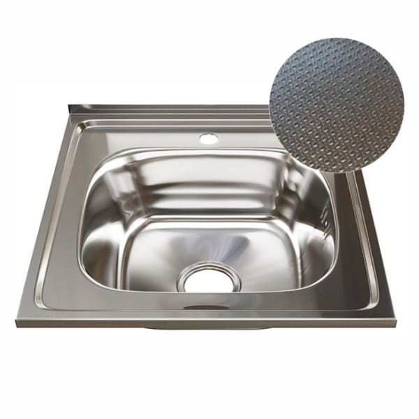 Мойка MIXLINE 50х50 (0,6) вып 3 1/2 16см с сифоном ДЕКОР (555228)