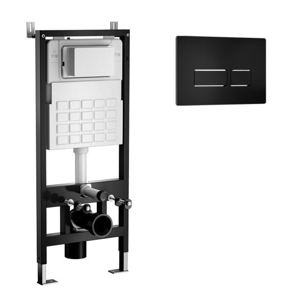 Система инсталляции WAVE В-500/001М+В2/W-500/001М+V2, прямоуг кнопка В2/V2 черная, механика, 500 мм (553525)