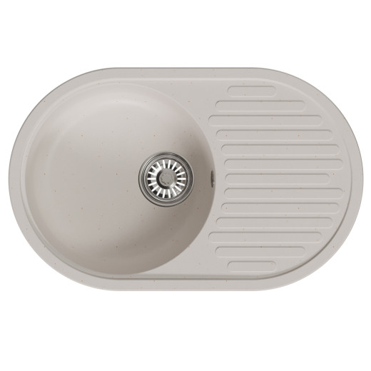 Мойка MIXLINE ML-GM16 овальная с крылом  белая (331) 730*460*180мм NEW (551930)