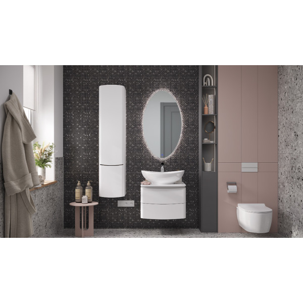 Тумба Velvex Luna 600-0-2 со столешницей навесная белый под раковину 7027A (tp.LUN.60.2Y)