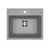 Мойкa MIXLINE МЛ-ГМУ03 (ML-GMU03) УЛЬТРА прямоугольная, серый камень, 490*420 мм (глуб. чаши 170) (556719)