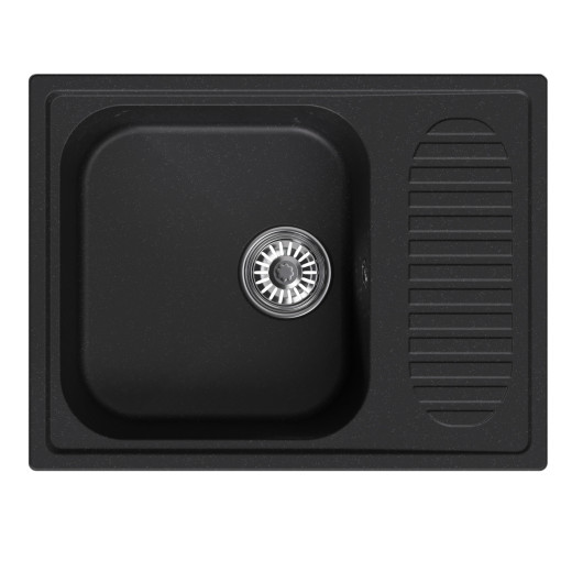 Мойка MIXLINE ML-GM18 с крылом  ультра-черная (344) 640*490*190мм NEW (551978)