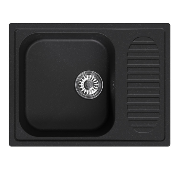 Мойка MIXLINE ML-GM18 с крылом ультра-черная (344) 640*490*190мм NEW (551978)