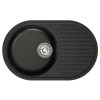 Мойка MIXLINE ML-GM16 овальная с крылом, черная 730*460*180мм (551926)