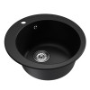 Мойкa MIXLINE ML-GM13 круглая ультра-черная (344) 495мм (глуб. чаши 200) NEW (551898)
