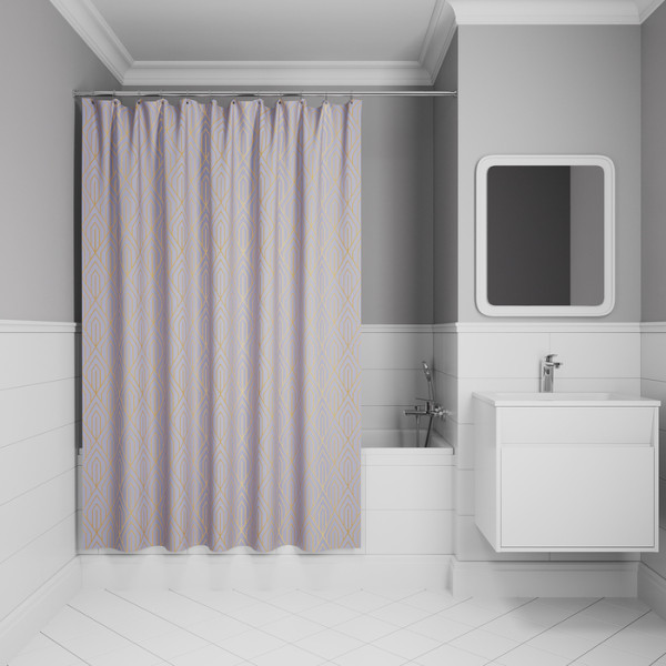 Штора для ванной IDDIS Base 200x180 см, Полиэстер, фиолетовый (BG02P18i11)